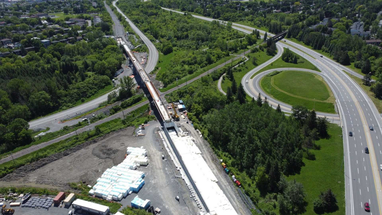 Snapshot of the Trillium Line VIA flyover - June 5, 2022